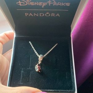 Pandora necklace and Minnie Disney Charm